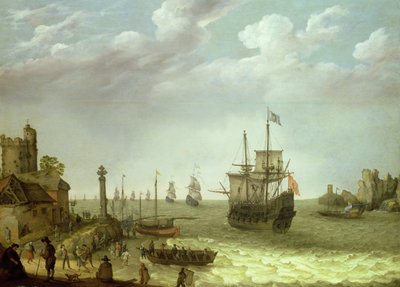 Settlement on a Rocky Shore with the Dutch Fleet Approaching, 1640 by Abraham Willaerts